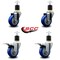 Service Caster 3.5'' Blue Poly Swivel 1-7/8'' Expanding Stem Caster Set 2 Total Lock Brakes, 4PK SCC-EXTTL20S3514-PPUB-BLUE-2-S-2-178 - alternate 4